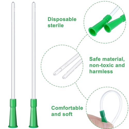 Image of Nuanchu PVC Replacement Tubings Supplies Tubes Kit Clear Replacements Hose with Flexible Rounded End for Smooth Insert(16 FR,60 Pieces)