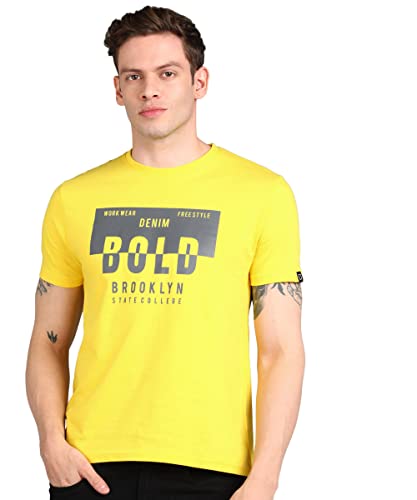 Image of Urbano Fashion Men's Graphic Printed Round Neck Half Sleeve Slim Fit Cotton T-Shirt