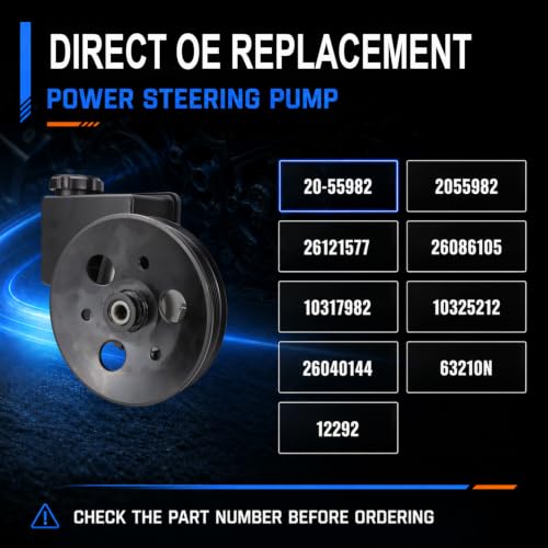 Image of 20-55982 Power Steering Pump with Reservoir for GM 3.8L V6