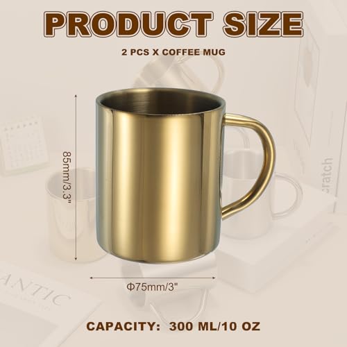 Set de 2 Mugs Metálicos de Café 10 Onzas Doble Pared miniatura 2