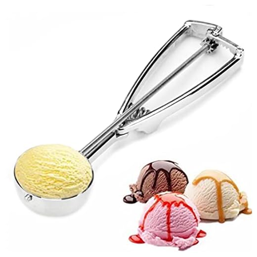 Amison Cuchara para Helado Acero Inoxidable, Paleta de Hielo Espátula Raspador de Hielo Pinzas, 5 cm Heladera para Los Redondas Bola de Hielo