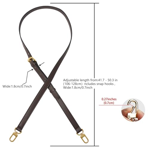 Image of Vachetta Genuine Leather Adjustable Genuine Leather Crossbody Straps Replacement (Coffee)