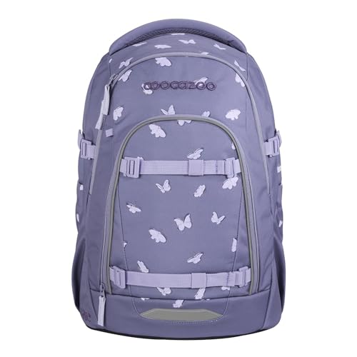 coocazoo Mate Schulrucksack „Reflective Wings”, lila, reflektierend, ergonomischer & anpassbarer Tornister, höhen- & größenverstellbar, mit Brustgurt & Hüftgurt, ab der 3. Klasse