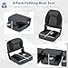 Goplus 3-Pack Folding Boat Seats, 2 High-Back & 1 Low-Back Bass Boat Chairs w/ 28D Soft Sponge Padding, Waterproof PVC Leather, Aluminum Hinges, Fold-down Fishing Sightseeing Canoe Cabin Seating