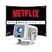 [Kompatibel with Netflix] Smart Beamer Native 1080P FHD 4K Unterstützung Projektor 800 ANSI Google Cts-Zertifizierung Auto Fokus and Keystone Android 13 Mini Projector, WiFi 6 & Bluetooth N300