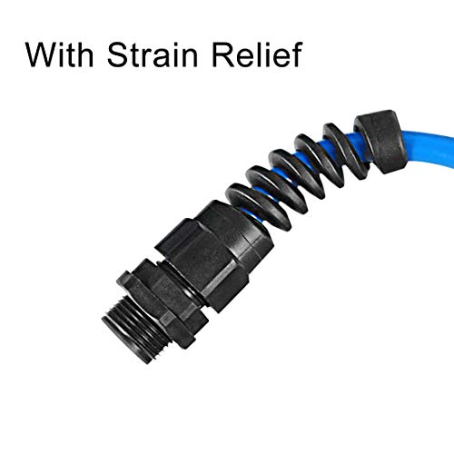Prensaestopas PG16 ajustable de nylon Uxcell para proteger el cableado exterior 4