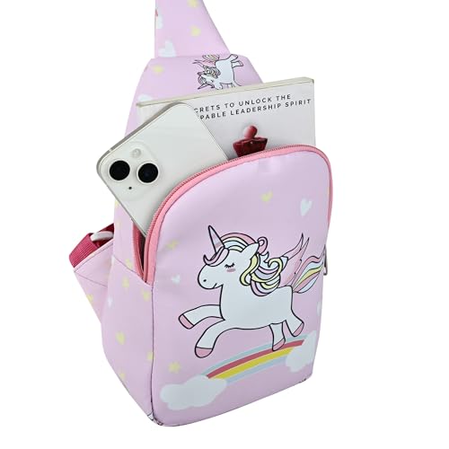 Image of Kids Space Theme Crossbody Chest Sling Bag, Navy Blue with Astronaut Print, Adjustable Strap, 17x13x6.5 cm, Perfect for School and Picnics