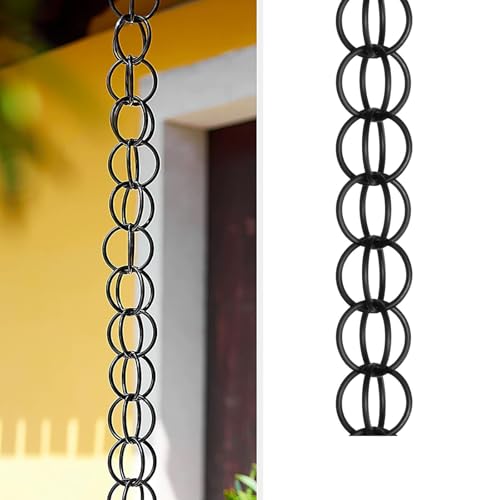 Dtyubfg Catena della Pioggia - Catena da Pioggia Anello di Catene da Pioggia in Lega di Alluminio,per grondaia è Semplice da Montare, adattandosi a grondaie, balconi e terrazze