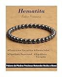 Landorilo Pulseras de Piedras Naturales de 6 mm, Pulsera Elástica con Cuentas para Hombre y Mujer, Pulsera Amistad, Joya de Regalo con Cuentas de Repuesto(Hematita)