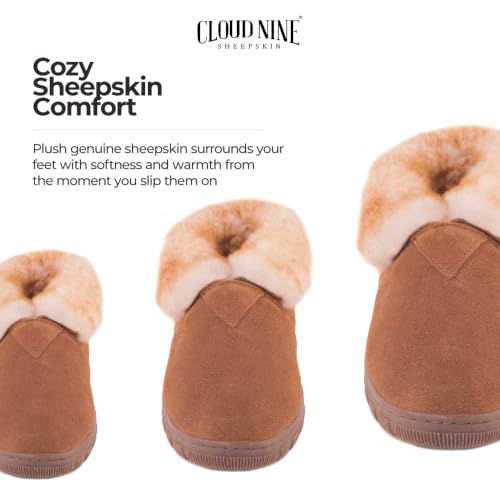 Image of Rj's Fuzzies Men's Sheepskin Booties with Sheepskin Lining | 100% sheepskin lining, suede leather, roll-up cuff, flexible sole, breathable warmth, lightweight indoor comfort