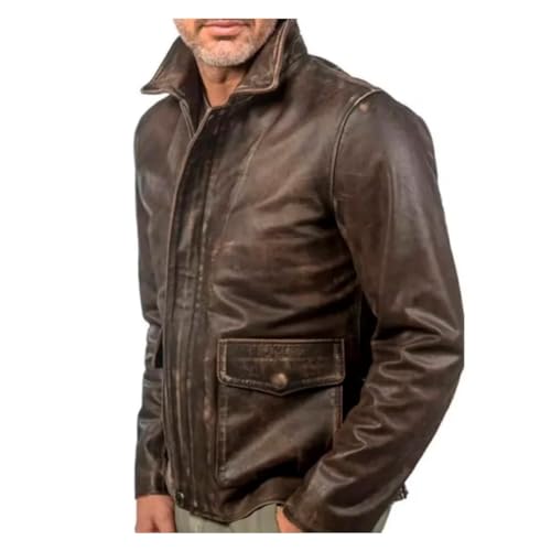 Men's Raiders of The Lost Jones Harrison Indiana Leather Jacket Genuine Vintage Explorer Distressed Jacket4