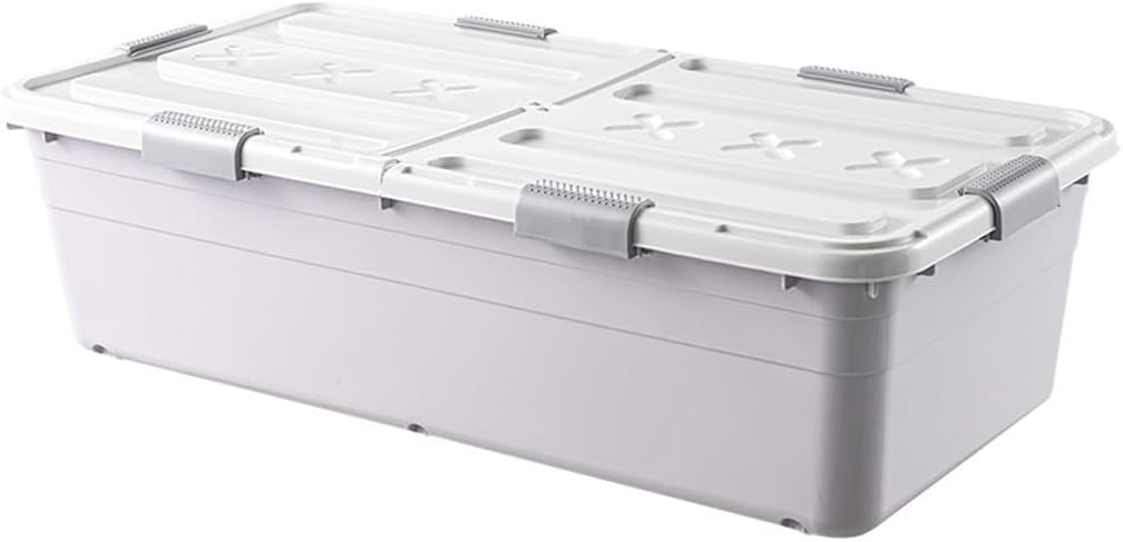 Storage Box Drawer Lid Under Bed Sorting Box With Wheels Flat Type Under Bed Storage Box(D,101 * 51 * 30CM)