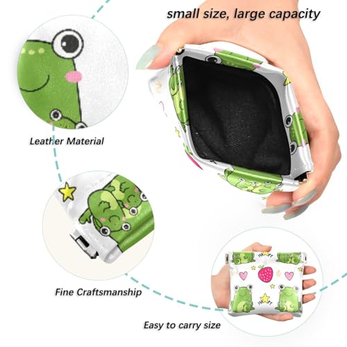 Froggy Fun Coin Purse Leather Pouch Change Purse, Squeeze Coin Pouch for Cards, Keys & Lipsticks, Unisex2