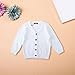 Toddler Cardigan Sweater Kids Long Sleeve V Neck Solid Color Soft Tops Cotton Preppy Clothes Button (White, 3-4 Years)