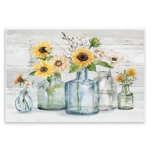 Country Flower Blooms Rustic, 10 x 15 Inch Mounted Print on Wall Plaque