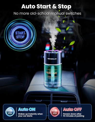 Image of TECXERLLON Smart Car Air Freshener Diffuser with Star Light, 120ml - Ocean