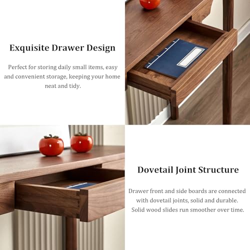 Mesa consola de madera maciza para entrada con cajones pasillo 6