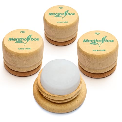 Mentholbox Piedra de Mentol, Caja de Mentol, Migraña, Macarrón refrescante y refrescante de Mentol, para aplicar en la frente y el cuello, Masaje de Spa de Mentol, Mentol cristalino puro (3x6g)