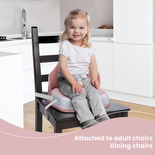 UBRAVOO Baby Booster Seats, Portable High Chairs for Babies and Toddlers, HighChair for Baby from 6 Months to 3 Years, Sitting Up to 15 kg (Pink)