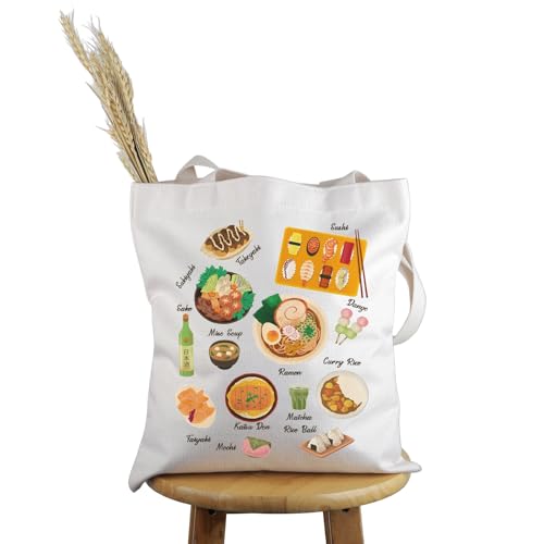 PWHAOO Bolsa de mão japonesa para amantes de comida japonesa, bolsa japonesa, comida asiática (design de comida japonesa)