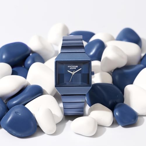 Image of Sonata Poze 8 Quartz Analog with Blue Dial Blue Stainless Steel Strap Watch for Unisex - SP80160QM01W