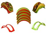 Set Of 24 Taco Holders || 24 pcs in 1 Pack For Soft and Hard Shells || 12 pcs Red Color and 12 pcs Green Color || BPA Free || Dishwasher and Microwave Safe