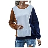 2 Teiler Damen Sexy Bluse Set Head Patchwork-Dyn-Blockier-Sweatshirt-Locker-Sweatshirts für Frauen Cordula T Shirt Damen