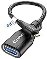 Cratree 8K Micro HDMI to HDMI Adapter, Micro HDMI Male to HDMI Female Adapter Cable,8K@60hz,4K@120hz,Support HDR eARC Dolby Compatible with GoPro Hero 7 6 5 4,Raspberry Pi 4,Sony,Nikon(0.6ft)
