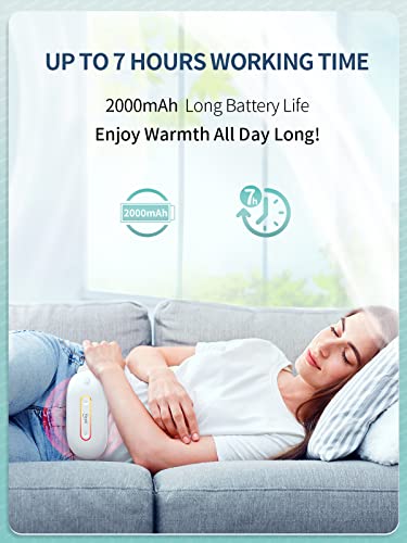 Slimpal Heating Pad For Cramps Period Heating Pad For Menstrual Portable Usb Cordless Heating Pad With Massager For Back Pain Relief Electric Fast Heating Wrap Belt Gifts For Women White #TOP1
