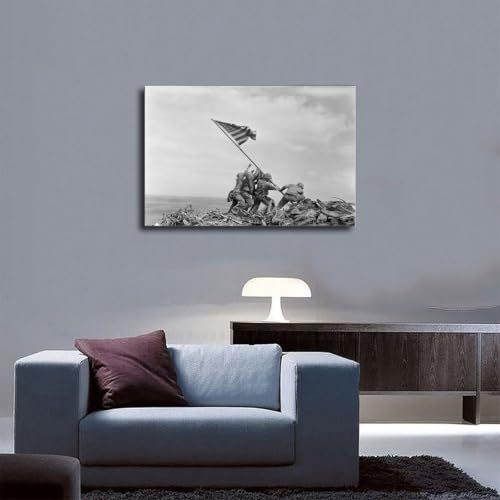 Décoration murale bureau Iwo Jima toile tendue抗UV avec cadre 30x45cm