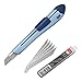 Pack Cutter SDI Ergo Ease Cutter, Suave y Ergonómico, con 10 Cuchillas de Recambio Acero SK2+Cr2. Color Azul