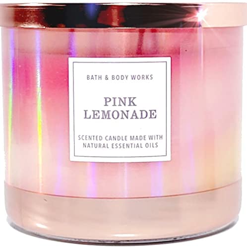 Bath and Body Works, White Barn 3-Wick Candle w/Essential Oils - 14.5 oz - 2021 Fresh Spring Scents! (Pink Lemonade)