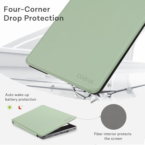 Image of CoBak Case with Fold-Back Magnetic Cover for 7 inch Kindle Paperwhite 12th Gen 2024 and Kindle Colorsoft - for PopSockets Grip, Compatible with iPhone MagSafe and Anker Wireless Charging Pads, Auto Wake