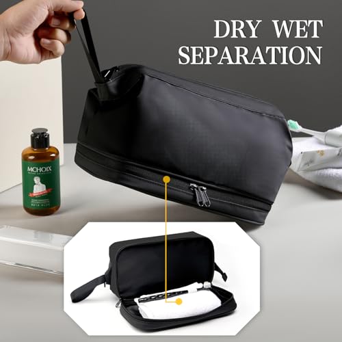 Large Travel Toiletry Bag for men women,Makeup Organizer Bag, Dopp Kit,Waterproof Hanging Cosmetic Bag for Toiletries Accessories(Black)3