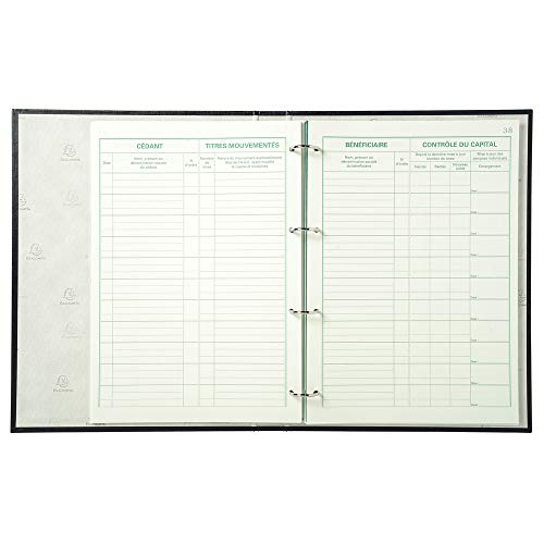 Exacompta 591E – ein Register für Einband, 32 x 24 cm, 4 Ringe mit 100 bedruckten Blättern, Titelbewegungen