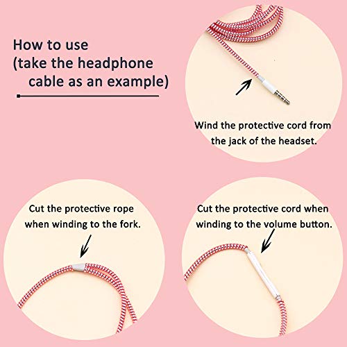 Image of Cable Protector Animal Proof Wire Repair, Cord Protector for Pets Headphone Saver Spiral Cable Wrap Strain Relief, Cord Sleeve for Phone Cable USB Date Cable, 60 inches, 2 pcs, Black