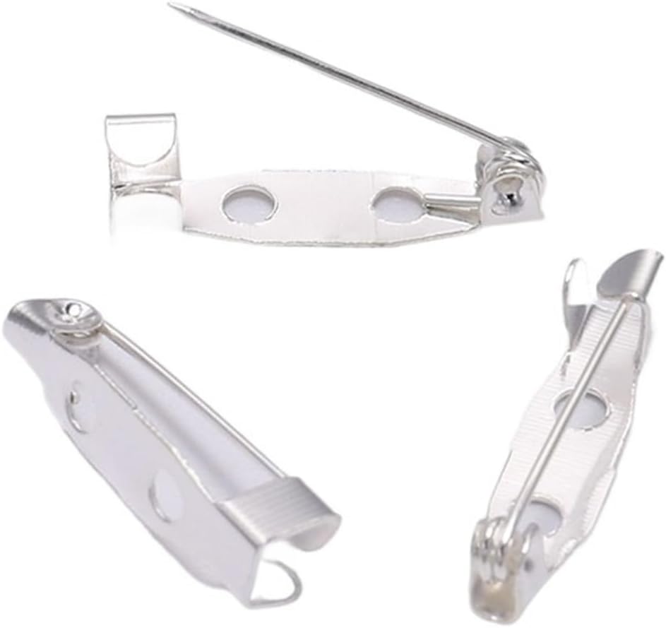 Back Clasp Brooch pin badges50Pcs/Set Brooch Pin Backs Brooches Craft Clasp Brooch Pins Findings with 2 Holes Pins Tags Jewelry Making (Color : 5, Size : 20mm) (Color : 1, Size : 30mm)