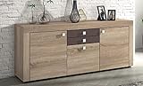 JUANIO Aparador Buffet, Mueble de Almacenamiento Color Roble Cambrian, Chocolate - Longitud 167 x Profundidad 40 x Altura 71 cm