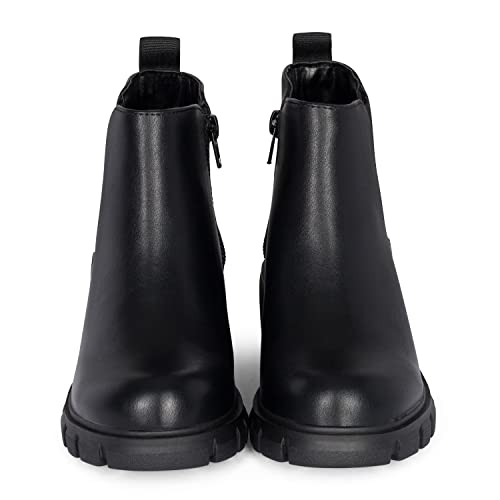 Dance-IIS - Girls/Kids/Childrens Lug Sole Chelsea Fashion Platform Side Zipper Ankle Booties4