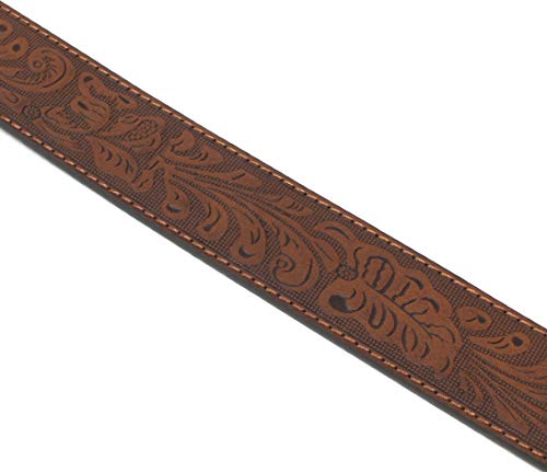 Bc Belts Leather Belt Strap With Embossed Western Scrollwork 1.5" Wide With Snaps (Brown-S) #TOP3