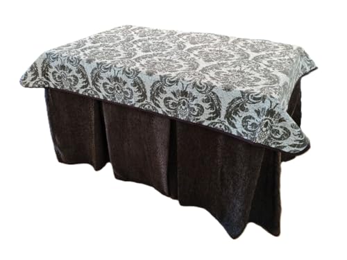 Genérico Falda o Ropa de Mesa Camilla Tejido Chenilla 8 Pliegues con TAPETES - Enaguillas, Enaguas, Ropa Chenilla (Chocolate, 130X80CM)