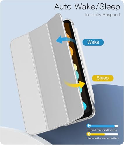Image of MOCA Smart Flip Case for iPad mini 7 2024 & iPad mini 6 2021 8.3 Inch, Slim Stand Protective Cover with Hard Back Shell, Auto Wake Sleep, Trifold Smart Case