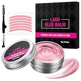 Lash Lift Glue Balm Kit, Upgraded Eyelash Lift Glue Balm with Lash Lift Pads and Brush for Perfect Eyelash Perm & Brow Lamination, Easy to Apply and Fast Drying & Strong Hold (Pink)