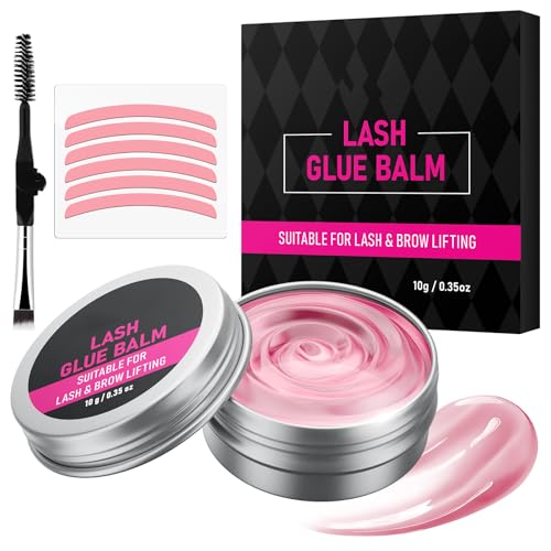 Lash Lift Glue Balm Kit Upgraded Eyelash Lift Glue Balm with Lash Lift Pads and Brush for Perfect Eyelash Perm & Brow Lamination Easy to Apply and Fast Drying & Strong Hold