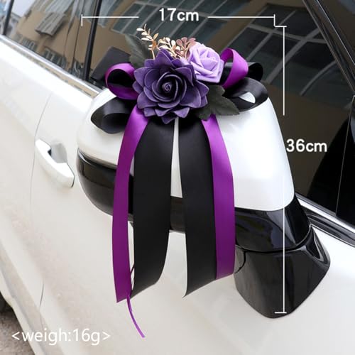 Lazos de boda para espejos de coche y decoración de sillas vintage 5