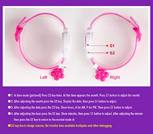 Kids Watch Girl Flower Shape Watch Novelty Cartoon Digital Watch 1144 (Pink1) #TOP5