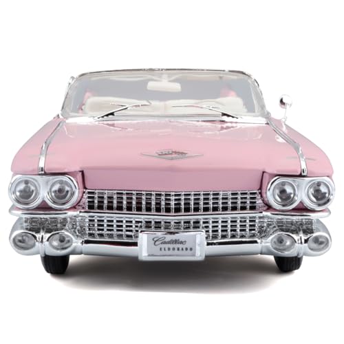 1959 Cadillac Eldorado Biarritz Convertible rosa Maisto 1:18 miniatura 4