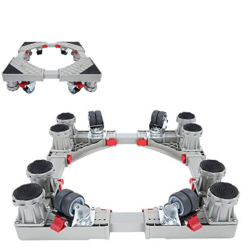 Multi-Functional Einstellbare Basis Movable mit 8 Starken Füßen Und 4X2 Locking Schwenkerräder Heavy Load 500kg Mobil Roller Dolly für Waschmaschine,