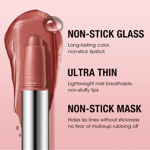 Image of Warm Terracotta Matte Lipstick Crayon - Waterproof Long Lasting Lip Liner Pencil, High Pigment Creamy Velvet Lipstick, Non-Drying Lip Color for Women, 03#