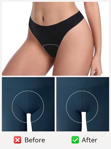 Image of LUCKMEEY Cotton Thongs for Women Seamless Thongs for Women No Show Thong Panty Liners Workout G-String Thongs Underwear